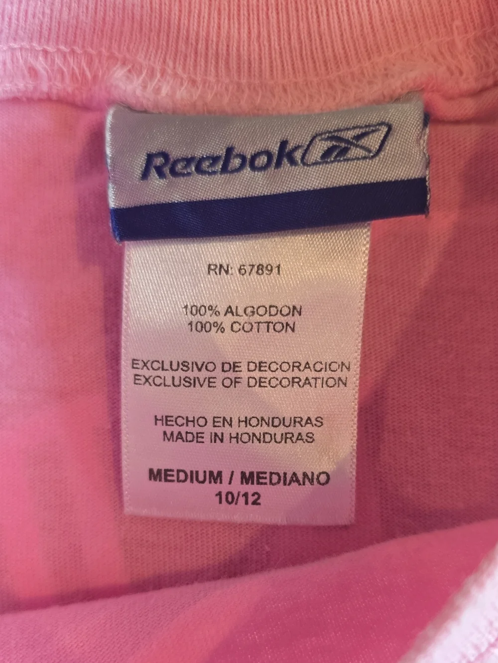 Girls Reebok 10/12 Pink Patriots Graphic Tee with Number 12-Tom Brady